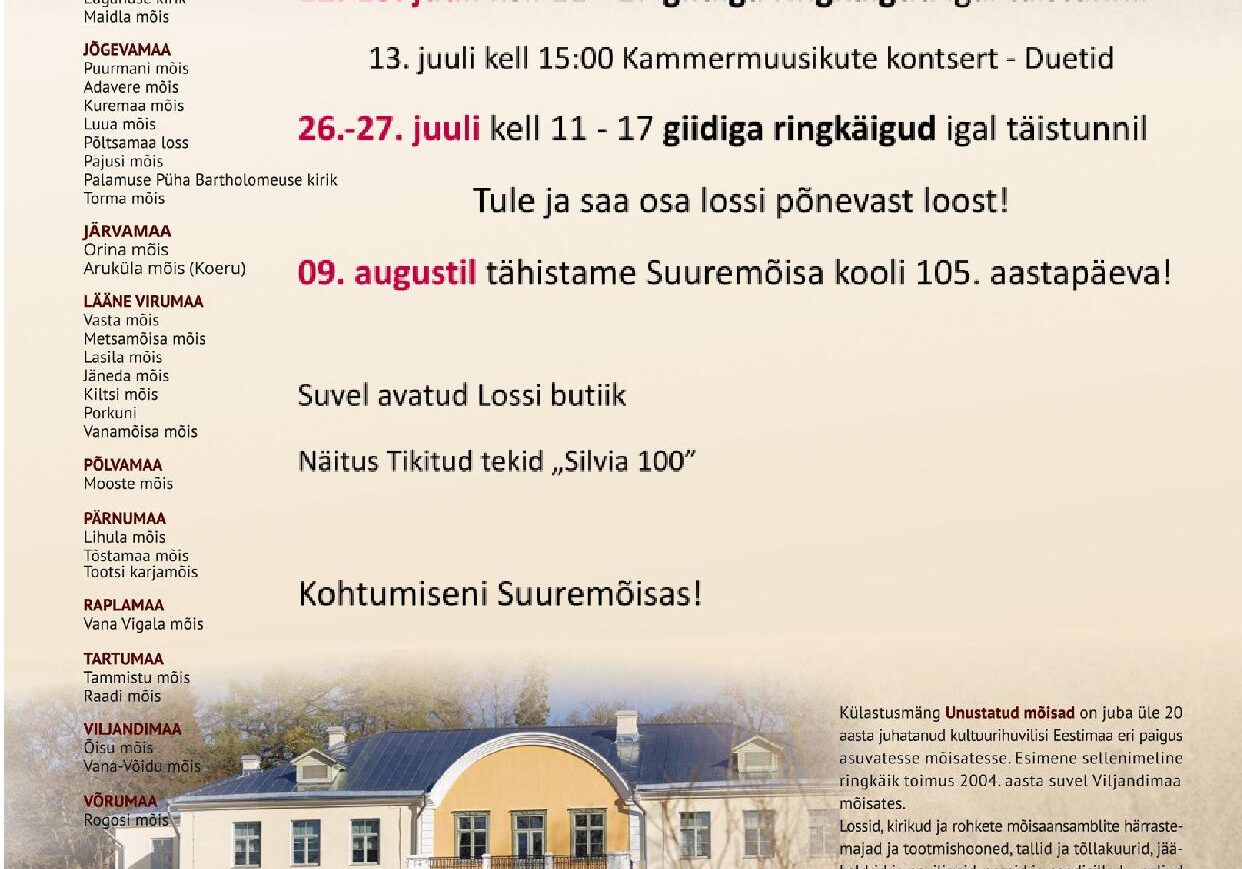 Giidituurid Suuremõisa lossis - "Unustatud mõisade" külastusmäng
